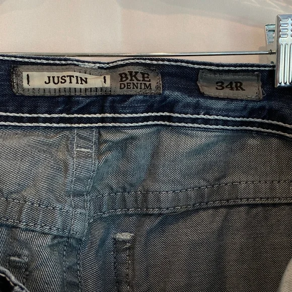 Men's BKE Denim Justin Distressed Button Fly Jeans Waist 34 - Picture 8 of 10